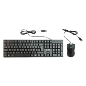 16570_12582-1 TECLADO Y MOUSE E-LINE USB BLACK KBS782